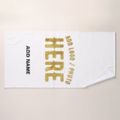 BLANC PERSONNALISABLE MODERNE DE MARQUE VÉRIFIÉE S (Serviette de bain)