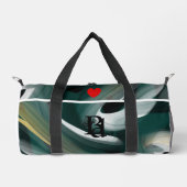 Blanc Petit sac Duffel Tendance Abstrait Vert Or (Recto)