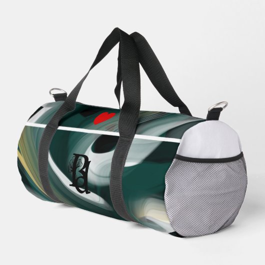 Blanc Petit sac Duffel Tendance Abstrait Vert Or (Coin droit)