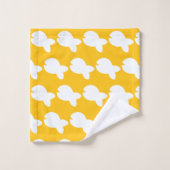 Blanc Poisson Poisson Enfants Jaune  (Gant de toilette)