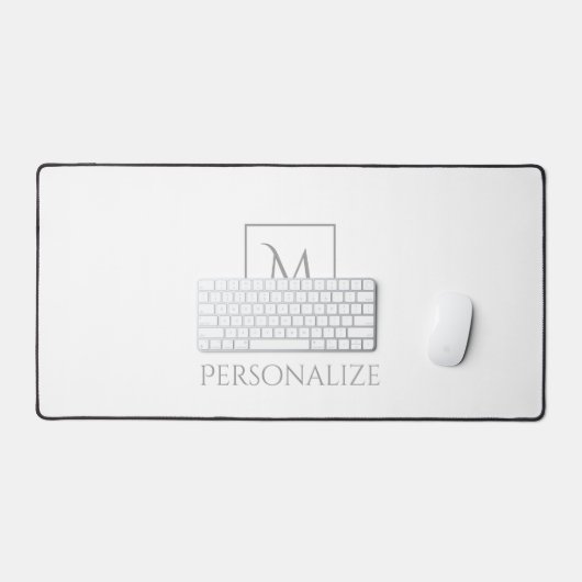 Blanc Professionnel Avec Nom Simple De Monogramme (Clavier et souris)