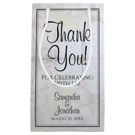 Blanc Réflexions Mariage Merci Cadeau Petit sac (Devant)