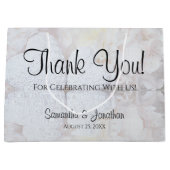 Blanc Réflexions Mariage Merci sac cadeau Grand (Devant)