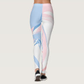 Blanc Rose Bleu Flèche Abstraits Leggings (Dos)