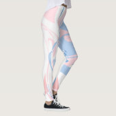 Blanc Rose Bleu Flèche Abstraits Leggings (Droite)