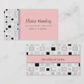 Blanc rose élégant, et carte de visite de noir (Devant / Derrière)