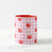 Blanc rose En vichy Mug mûre fraise Imprimer (Centre)