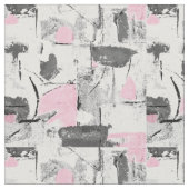Blanc rose et nuances de tissu Abstrait gris (Fermer)