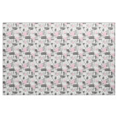 Blanc rose et nuances de tissu Abstrait gris (Fat Quarter)