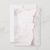 Blanc & Rose Gold Agate Marbre Mariage RSVP Répons (Dos)