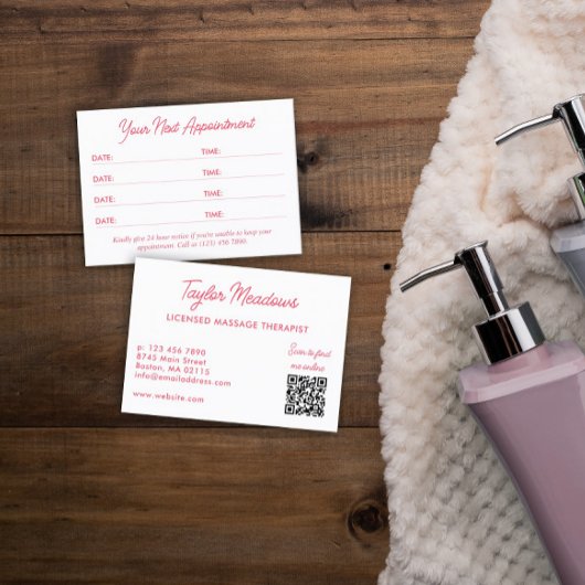 Blanc rose Pratique QR Code Multi Rendez-vous