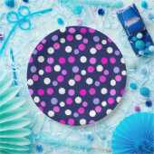 Blanc Rose Violet Bleu Cercles Balles Assiette En (Fête)