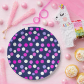 Blanc Rose Violet Bleu Cercles Balles Assiette En (Fête)
