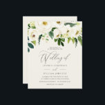 Blanc Roses Feuille verte sur un Mariage budgétair<br><div class="desc">Blanc Roses Feuille verte sur une Faire-part de mariage budgétaire</div>