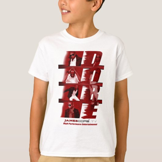 Blanc ROUGE de T-shirt d'enfants (Devant)