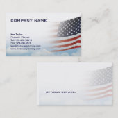 Blanc rouge et bleu de carte de visite de drapeau (Devant / Derrière)