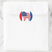 BLANC ROUGE ET CHOW autocollants ronds (Sac)