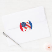 BLANC ROUGE ET CHOW autocollants ronds (Enveloppe)