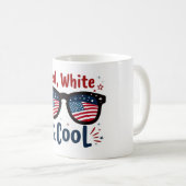 Blanc rouge et Cool 4 juillet Mug (Devant droit)