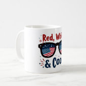Blanc rouge et Cool 4 juillet Mug (Devant gauche)