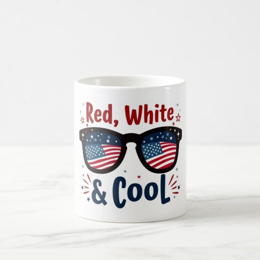 Blanc rouge et Cool 4 juillet Mug (Centre)