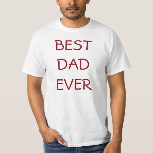 Blanc Rouge Meilleur Papa Jamais T-shirt Fête des (Devant)
