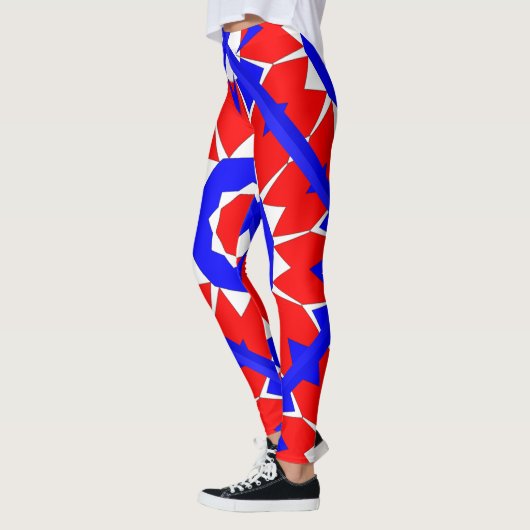 Blanc rouge N Leggings bleus (Gauche)
