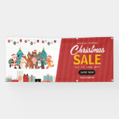 Blanc rouge Simple Vente de Noël Bannière extérieu (Horizontal)