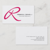 Blanc Ruby Red Monogramme Consultant Carte de visi (Devant / Derrière)