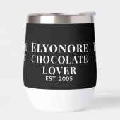 Blanc Script Personnalisé Nom Amateur de Chocolat (Gauche)