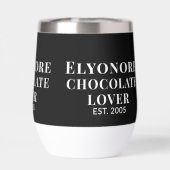 Blanc Script Personnalisé Nom Amateur de Chocolat (Arrière)