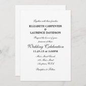 Blanc simple Faire-part de mariage (Devant / Derrière)