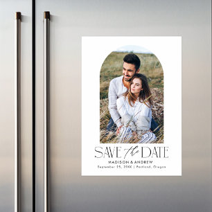 Blanc   Simple Faire-Part Moderne de Date de Maria