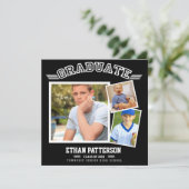 Blanc sportif de noir de faire-part d'obtention du (Debout devant)