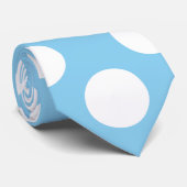 Blanc sur Bébé Bleu Géant Taille Pois Cravate (Roulé)