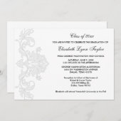 Blanc sur blanc Faire-part de diplôme (Devant / Derrière)