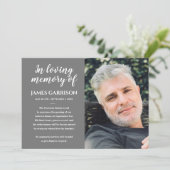 Blanc Sur Gris Dans Love Mémoire Photo Faire-part (Debout devant)