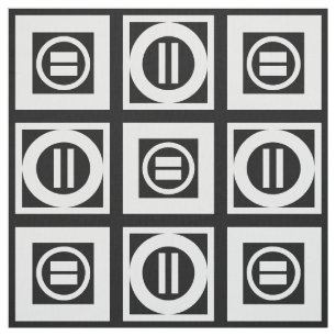 Blanc sur le tissu de Motif de signes géométrique