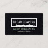 Blanc sur noir Cartes de visite de paysage moderne (Devant)