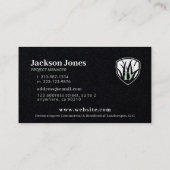 Blanc sur noir Cartes de visite de paysage moderne (Dos)