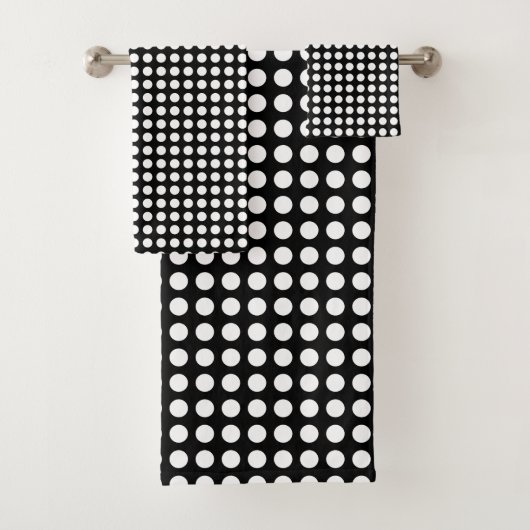 Blanc sur Noir Moyen Taille Pois horizontaux (En situation)