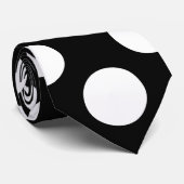 Blanc sur noir taille géant Pois Cravate (Roulé)