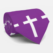 Blanc sur Purple Christian foi cravate (Roulé)