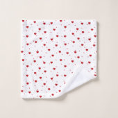 Blanc sur Red Valentine's coeur motif (Gant de toilette)