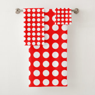 Blanc sur rouge grand format Pois horizontaux