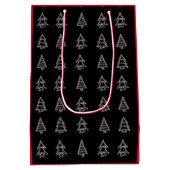 Blanc Sur Sac Cadeau Arbre Noir (Côtés Rouges) (Dos)