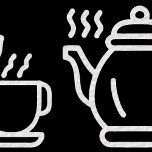 Blanc sur Teapot noir<br><div class="desc">Le White on Black Teapot dispose d'un plante de thé mignon, d'une théière et de deux tasses de thé à la vapeur. Le design délicat reflète un sentiment de chaleur et de confort, ce qui en fait un complément charmant à toute cuisine ou fête du thé. Conçu avec une attention...</div>