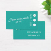 Blanc sur turquoise, Billets de boisson 3 poinçons (Bureau)