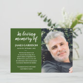 Blanc Sur Vert Dans La Mémoire D'Amour Faire-part (Debout devant)