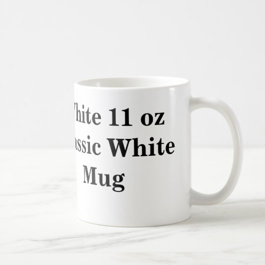 Blanc tasse blanche classique de 11 onces (Droite)